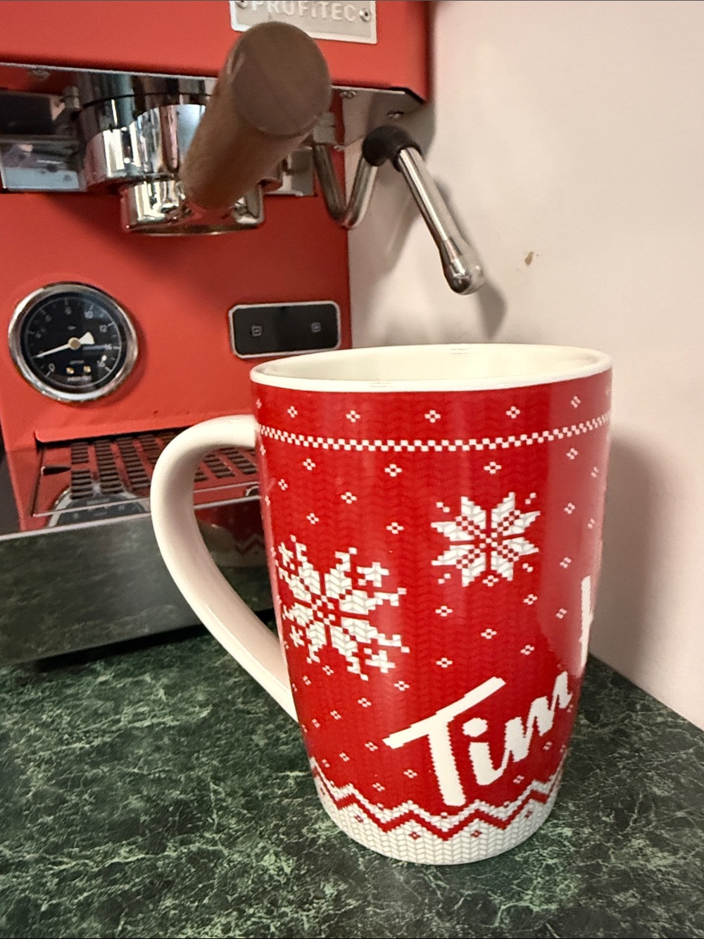Tim Hortons Christmas Red Snowflake Holiday Mug limited edition number 15